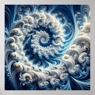 Leistungsstarker, aber zarter Fraktal-Swirl Poster