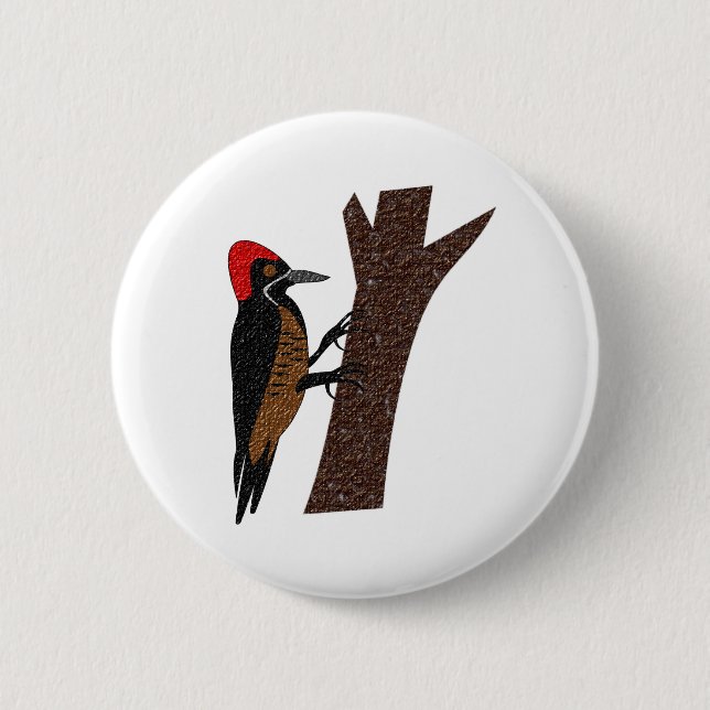 Leistungsstarker Woodpecker Button (Vorderseite)
