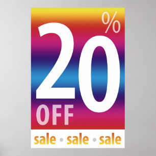 Leistungsstarkes 20%-iges Verkaufszeichen Farbli Poster
