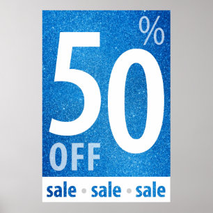 Leistungsstarkes 50%-iges Verkaufszeichen Blauer Poster