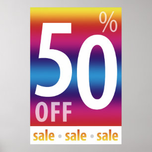 Leistungsstarkes 50%-iges Verkaufszeichen Farbli Poster