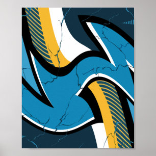 Leistungsstarkes, Abstraktes, gebrochenes Energied Poster