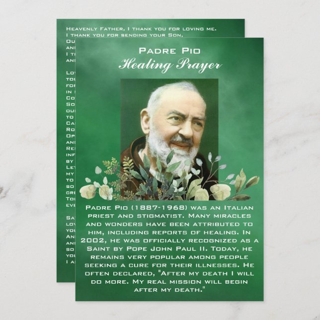 Leistungsstarkes Gebet für die Kranke-Heilkarte (Vorne/Hinten)