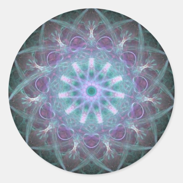 Leistungsstarkes High Blue Energy Mandala Runder Aufkleber (Vorderseite)