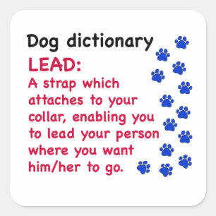 Leit-Hund-Wörterbuch Quadratischer Aufkleber