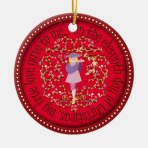 Leiten mit elf Pfeifern Keramik Ornament