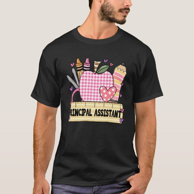 Leitender Assistent Valentine S Day Teacher Frame T-Shirt (Vorderseite)