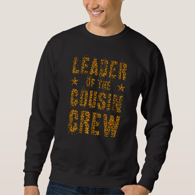 Leiter der Cousin Crew Leopard Print Oma Sweatshirt (Vorderseite)
