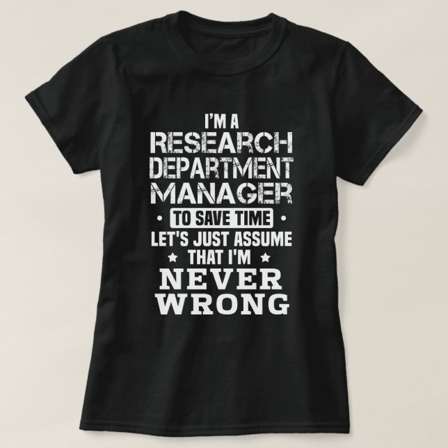 Leiter der Forschungsabteilung T-Shirt (Design vorne)