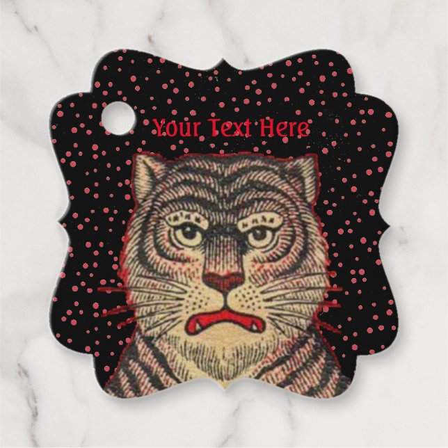 Leiter der gestrippten asiatischen Tigerzähne rote Geschenkanhänger (Vorderseite)