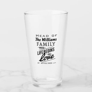 Leiter der Liebe der Familie endet nie Glas
