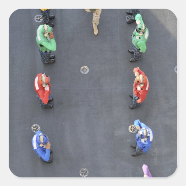 Leiter der Marineinsätze Quadratischer Aufkleber (Vorderseite)