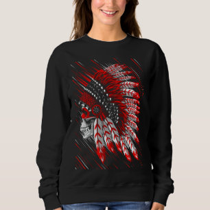 Leiter der Motorräder eines Amerikanischen Ureinwo Sweatshirt