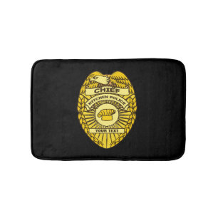 Leiter des Abzeichens der Polizei der Küche Badematte