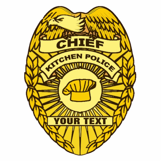 Leiter des Abzeichens der Polizei der Küche Fotoskulptur Magnet (Vorne)