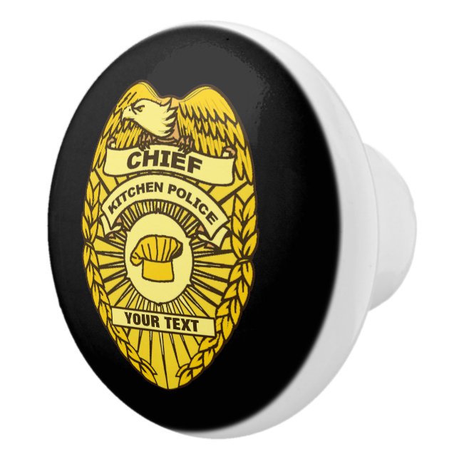 Leiter des Abzeichens der Polizei der Küche Keramikknauf (Rechts)