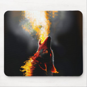 Leiter des aggressiven Feuerwehrwolfs Mousepad
