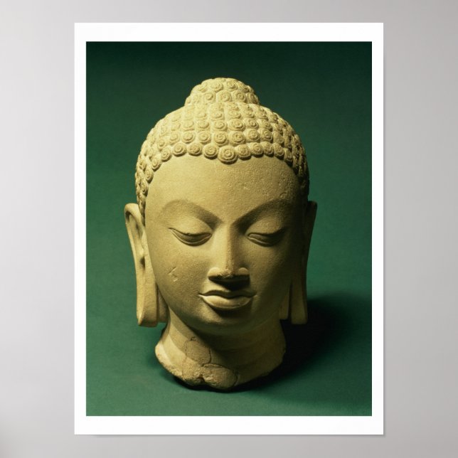 Leiter des Buddha, Sarnath (Sandstein) Poster (Vorne)