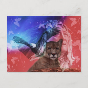 Leiter des nationalen Amerikanischen Ureinwohners Postkarte