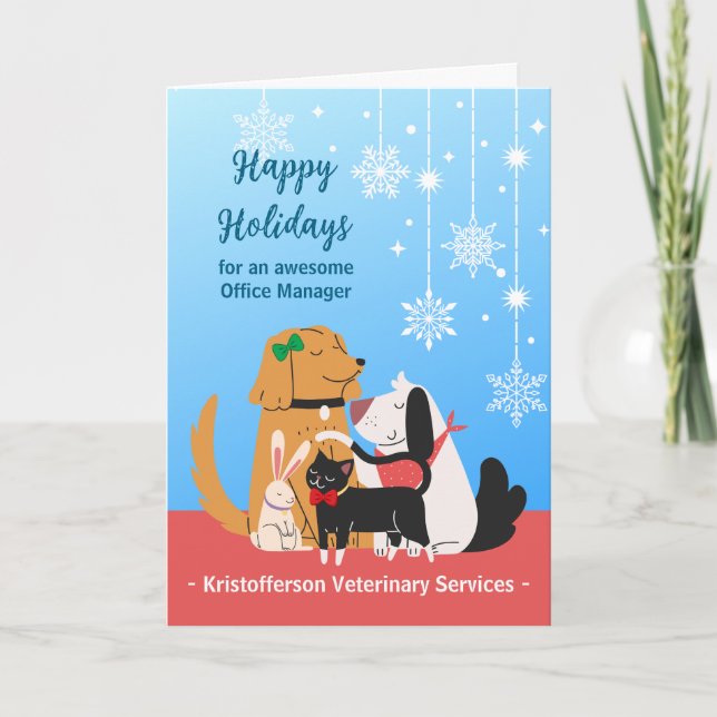 Leiter des Veterinäramts - Happy Holidays Karte (Vorderseite)