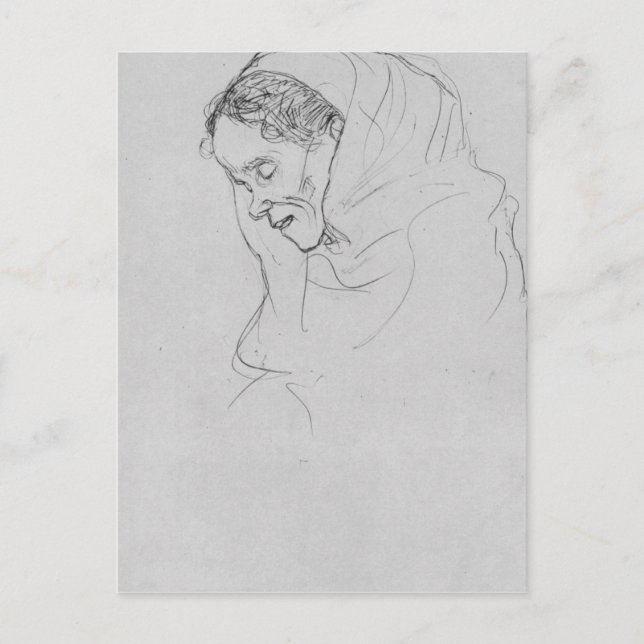 Leiter einer alten Frau im Profil von Gustav Klimt Postkarte (Vorderseite)