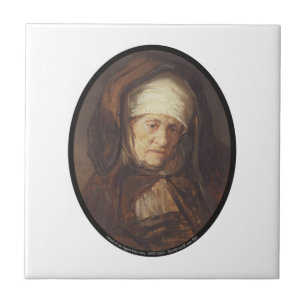 Leiter einer älteren Frau, 1655_1660 - Rembrandt v Fliese