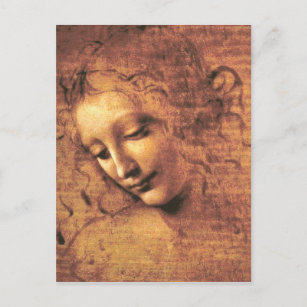 Leiter einer Frau La Scapigliata Leonardo Da Vinci Postkarte