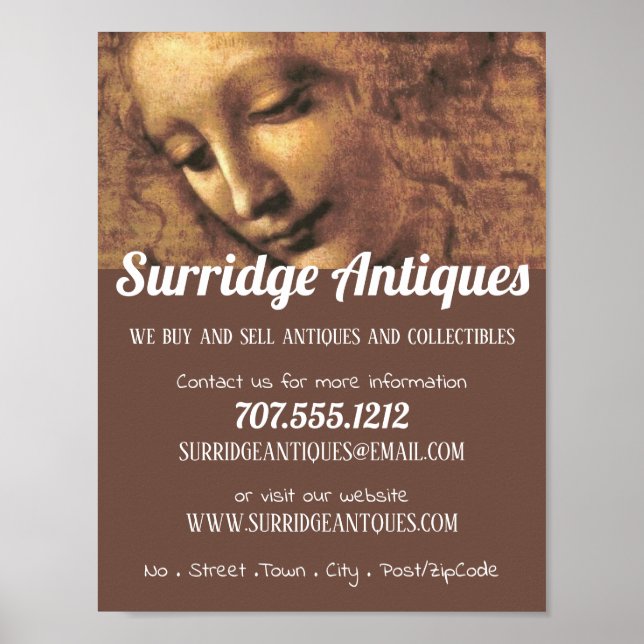 Leiter einer Frau, Leonardo Da Vinci, Antiquitäten Poster (Vorne)