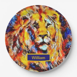 Leiter einer Lion Vintag Art mit Namen Pappteller