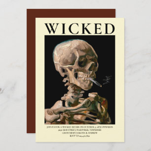 Leiter einer Skeleton Fine Art Halloween Einladung