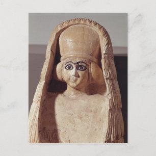 Leiter einer Statue von Ishtar, die eine Postkarte
