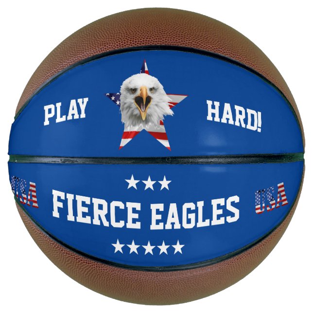 Leiter eines Bald Eagle, Star, USA Flag Basketball (Vorderseite)