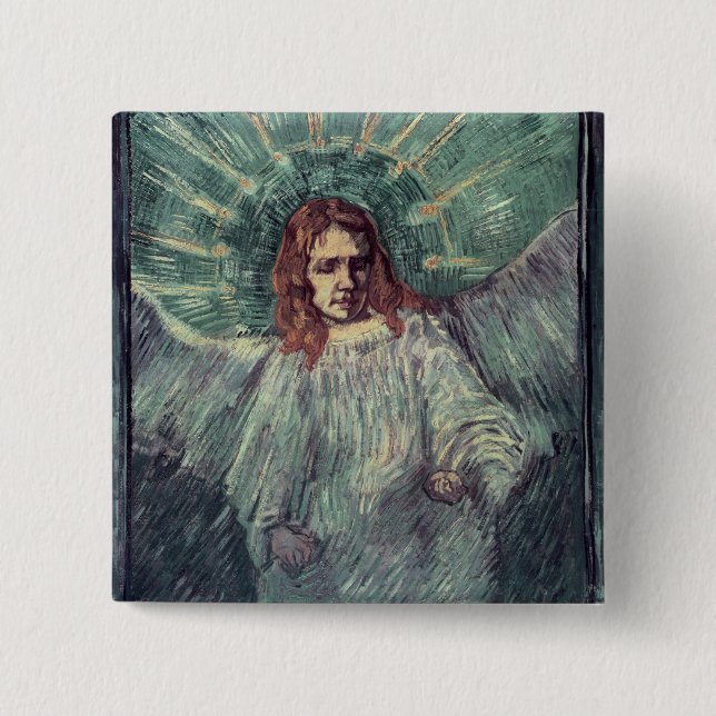 Leiter eines Engels, nach Rembrandt, 1889 Button (Vorderseite)