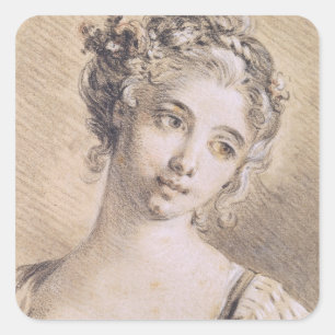 Leiter eines jungen Mädchens Quadratischer Aufkleber