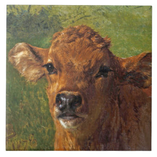 Leiter eines Kalbes (von Rosa Bonheur) Fliese