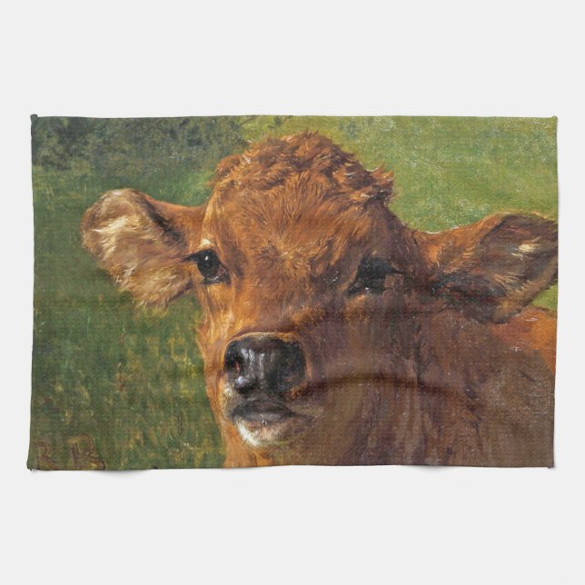 Leiter eines Kalbes (von Rosa Bonheur) Geschirrtuch (Horizontal)