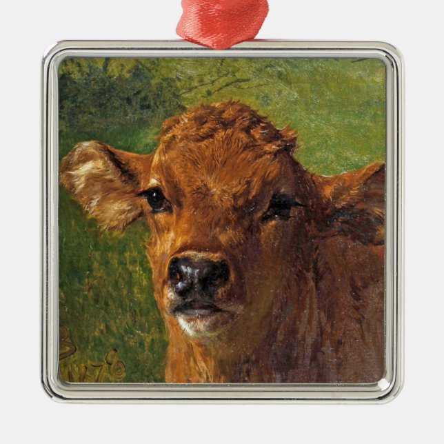 Leiter eines Kalbes (von Rosa Bonheur) Ornament Aus Metall (Vorne)