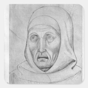 Leiter eines Mönchs aus dem Vallardi Album Quadratischer Aufkleber