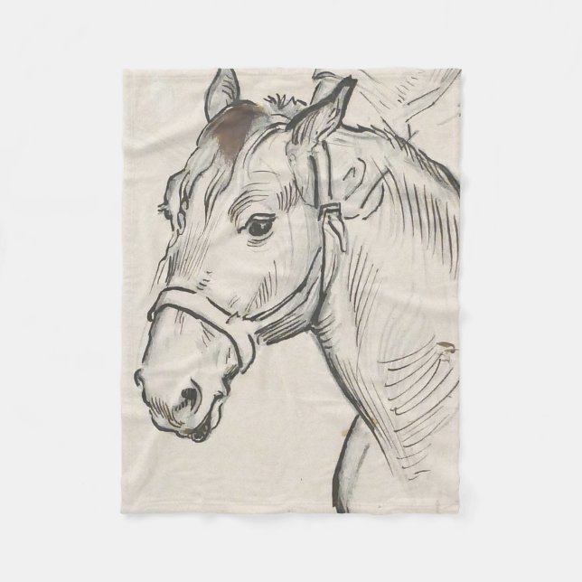 Leiter eines Pferdes (von Alfred Dehodencq) Fleecedecke (Vorderseite)