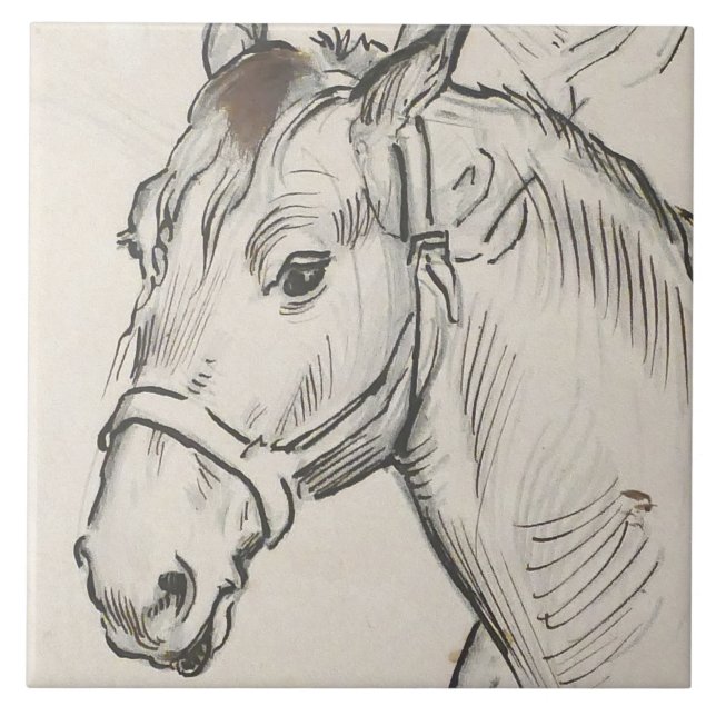 Leiter eines Pferdes (von Alfred Dehodencq) Fliese (Vorderseite)