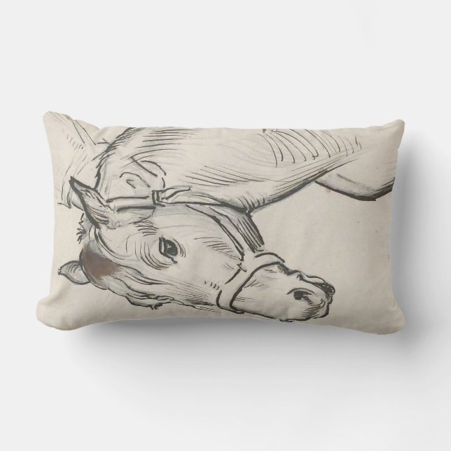 Leiter eines Pferdes (von Alfred Dehodencq) Lendenkissen (Vorderseite)