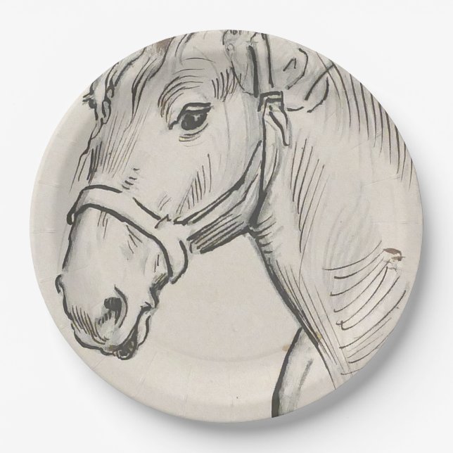 Leiter eines Pferdes (von Alfred Dehodencq) Pappteller (Vorderseite)