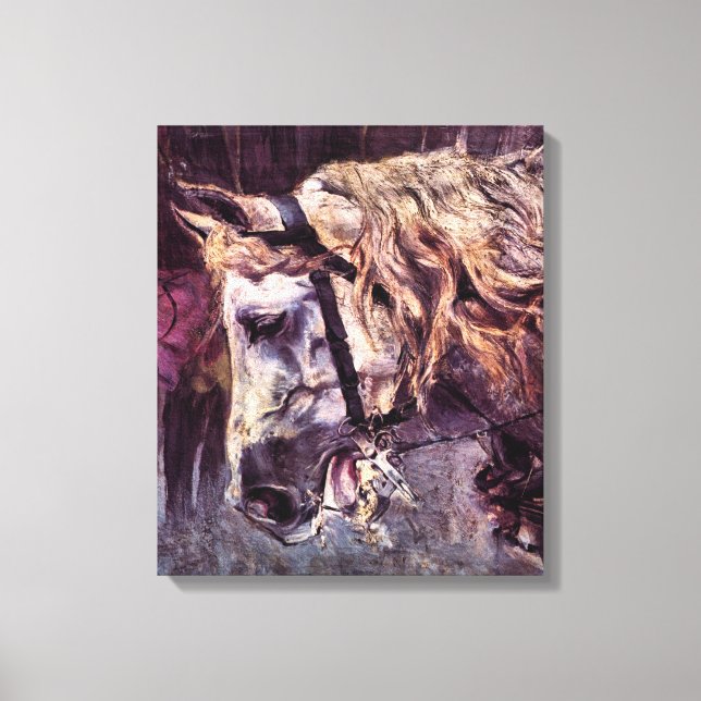 Leiter eines Pferdes von Giovanni Boldini, Vintage Leinwanddruck (Vorderseite)