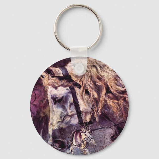 Leiter eines Pferdes von Giovanni Boldini, Vintage Schlüsselanhänger (Vorderseite)