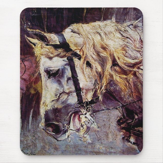 Leiter eines Weißen Pferdes (von Giovanni Boldini) Mousepad (Vorne)