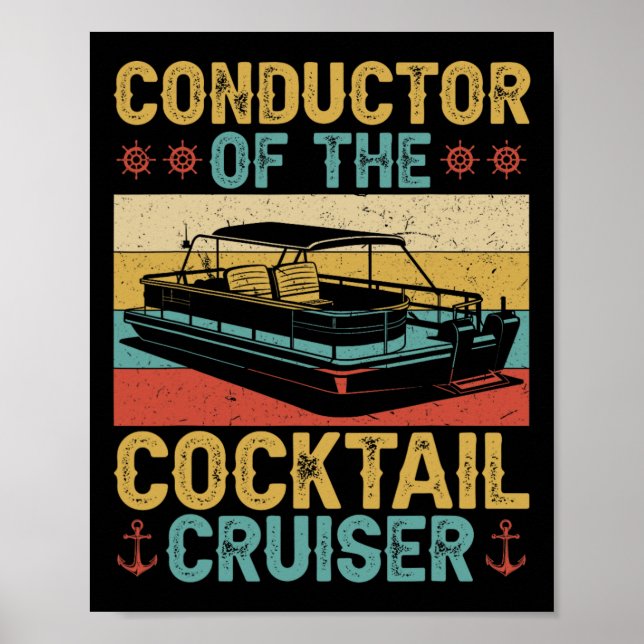 Leiter Heck Kreuzfahrt Bootskapitän Ponton Boot Poster (Vorne)