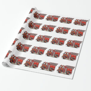 Leiter-Löschfahrzeug Geschenkpapier