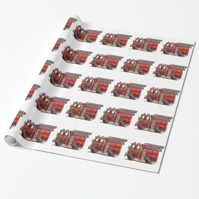 Leiter-Löschfahrzeug Geschenkpapier (Ungerollt)