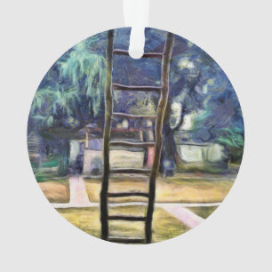 Leiter propped oben gegen Wand Ornament