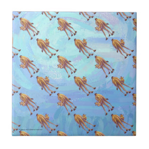 Leiter und Schwanz Camel Pattern auf blau Fliese